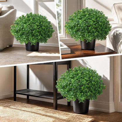 Geraniums Artificial Flowers for Outdoors, 2 Pack Potted Plants White Faux Geraniums Bush Artificial Topiaries Realistic UV Resistant Fake Flowers Plants for Planters Outside Gardens Front Door Indoor