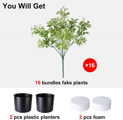 Geraniums Artificial Flowers for Outdoors, 2 Pack Potted Plants White Faux Geraniums Bush Artificial Topiaries Realistic UV Resistant Fake Flowers Plants for Planters Outside Gardens Front Door Indoor