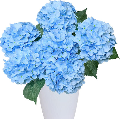 6PCS Premium Green Hydrangea Artificial Flowers Bouquets, Silk Hydrangea Flowers Heads with Stems, Fake Hydrangeas Flowers Arrangement, Faux Hydrangea Decor for Home Wedding Party Table Centerpieces