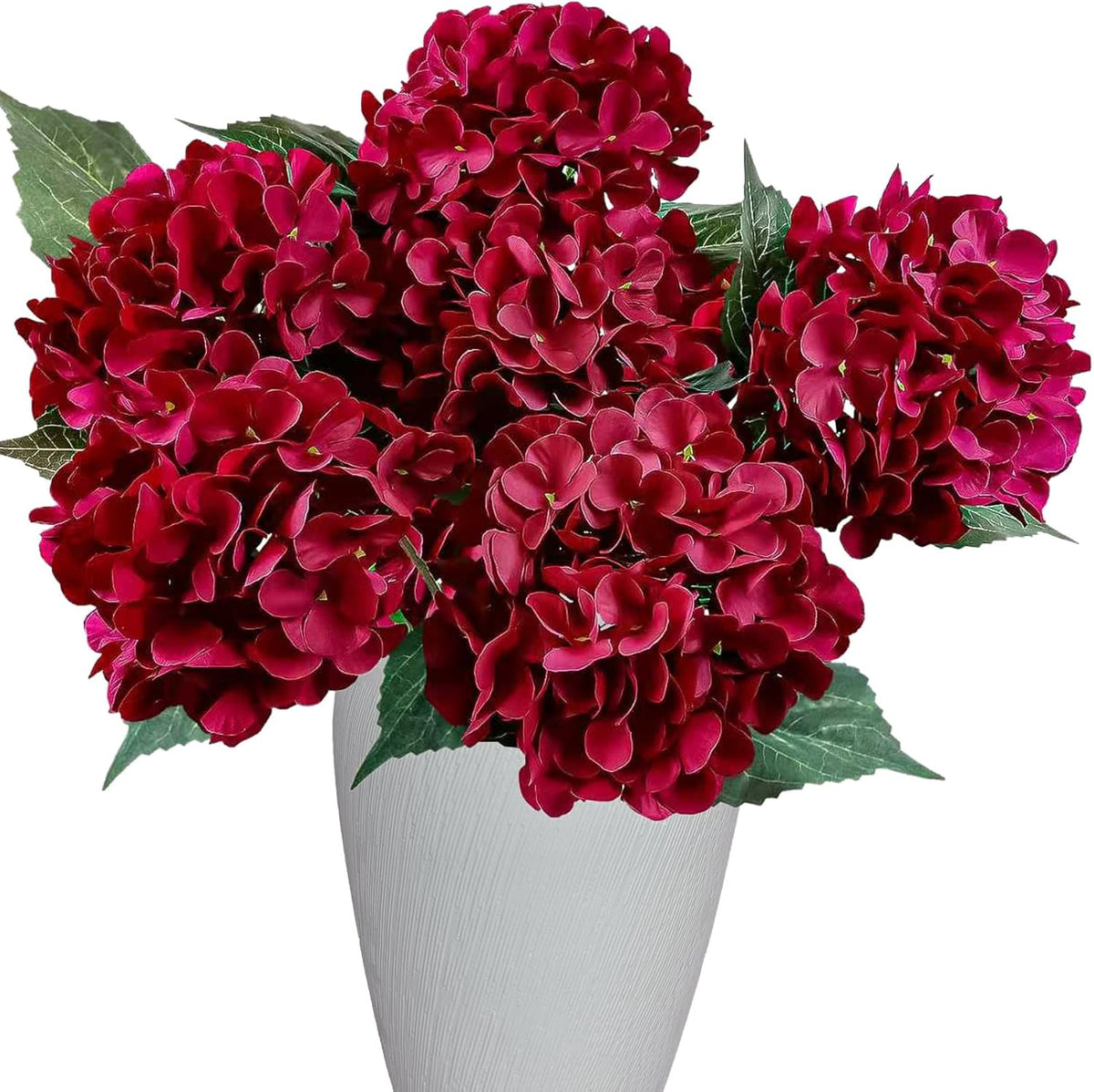 6PCS Premium Green Hydrangea Artificial Flowers Bouquets, Silk Hydrangea Flowers Heads with Stems, Fake Hydrangeas Flowers Arrangement, Faux Hydrangea Decor for Home Wedding Party Table Centerpieces