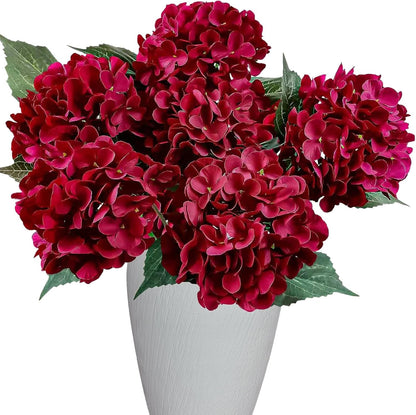 6PCS Premium Green Hydrangea Artificial Flowers Bouquets, Silk Hydrangea Flowers Heads with Stems, Fake Hydrangeas Flowers Arrangement, Faux Hydrangea Decor for Home Wedding Party Table Centerpieces