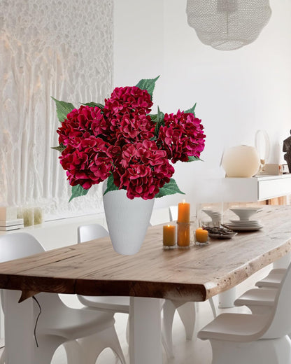 6PCS Premium Green Hydrangea Artificial Flowers Bouquets, Silk Hydrangea Flowers Heads with Stems, Fake Hydrangeas Flowers Arrangement, Faux Hydrangea Decor for Home Wedding Party Table Centerpieces