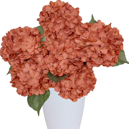 6PCS Premium Green Hydrangea Artificial Flowers Bouquets, Silk Hydrangea Flowers Heads with Stems, Fake Hydrangeas Flowers Arrangement, Faux Hydrangea Decor for Home Wedding Party Table Centerpieces