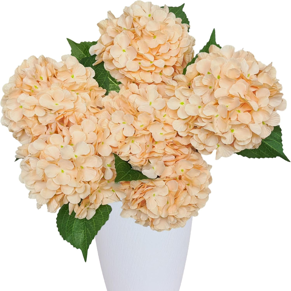 6PCS Premium Green Hydrangea Artificial Flowers Bouquets, Silk Hydrangea Flowers Heads with Stems, Fake Hydrangeas Flowers Arrangement, Faux Hydrangea Decor for Home Wedding Party Table Centerpieces