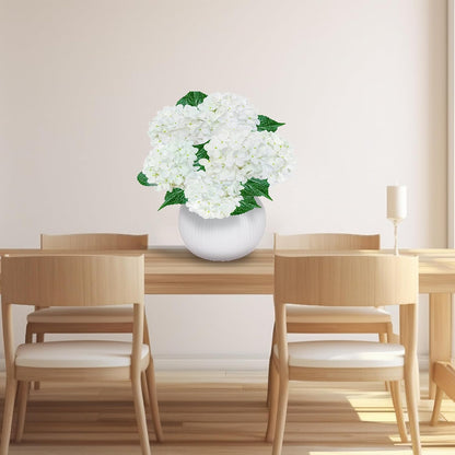 6PCS Premium Green Hydrangea Artificial Flowers Bouquets, Silk Hydrangea Flowers Heads with Stems, Fake Hydrangeas Flowers Arrangement, Faux Hydrangea Decor for Home Wedding Party Table Centerpieces