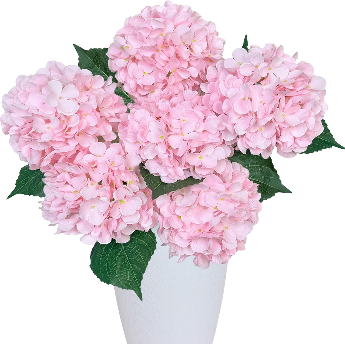 6PCS Premium Green Hydrangea Artificial Flowers Bouquets, Silk Hydrangea Flowers Heads with Stems, Fake Hydrangeas Flowers Arrangement, Faux Hydrangea Decor for Home Wedding Party Table Centerpieces