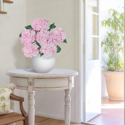6PCS Premium Green Hydrangea Artificial Flowers Bouquets, Silk Hydrangea Flowers Heads with Stems, Fake Hydrangeas Flowers Arrangement, Faux Hydrangea Decor for Home Wedding Party Table Centerpieces