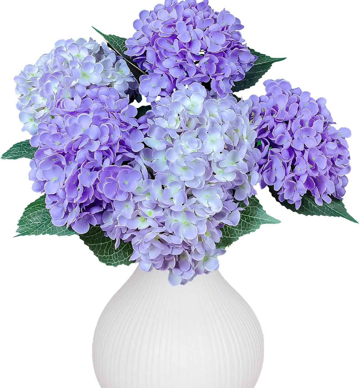 6PCS Premium Green Hydrangea Artificial Flowers Bouquets, Silk Hydrangea Flowers Heads with Stems, Fake Hydrangeas Flowers Arrangement, Faux Hydrangea Decor for Home Wedding Party Table Centerpieces