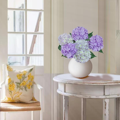 6PCS Premium Green Hydrangea Artificial Flowers Bouquets, Silk Hydrangea Flowers Heads with Stems, Fake Hydrangeas Flowers Arrangement, Faux Hydrangea Decor for Home Wedding Party Table Centerpieces