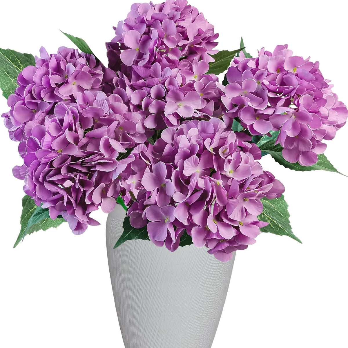 6PCS Premium Green Hydrangea Artificial Flowers Bouquets, Silk Hydrangea Flowers Heads with Stems, Fake Hydrangeas Flowers Arrangement, Faux Hydrangea Decor for Home Wedding Party Table Centerpieces