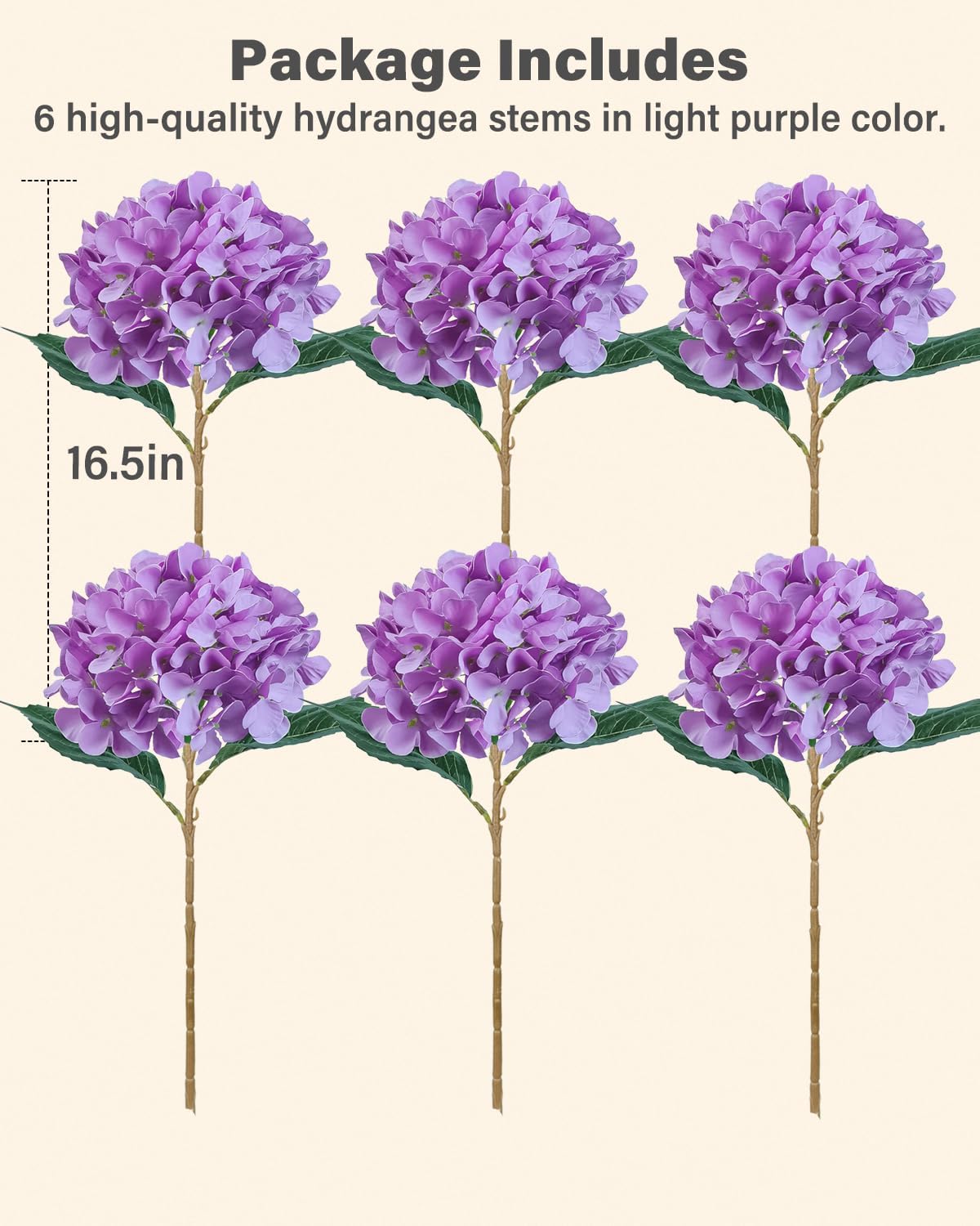 6PCS Premium Green Hydrangea Artificial Flowers Bouquets, Silk Hydrangea Flowers Heads with Stems, Fake Hydrangeas Flowers Arrangement, Faux Hydrangea Decor for Home Wedding Party Table Centerpieces