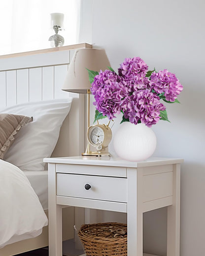 6PCS Premium Green Hydrangea Artificial Flowers Bouquets, Silk Hydrangea Flowers Heads with Stems, Fake Hydrangeas Flowers Arrangement, Faux Hydrangea Decor for Home Wedding Party Table Centerpieces