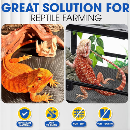 Extra Thick 24"x60" Reptile Substrate Mat, 4PCS Rug Gripper (without Tank)