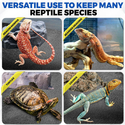 Extra Thick 24"x60" Reptile Substrate Mat, 4PCS Rug Gripper (without Tank)