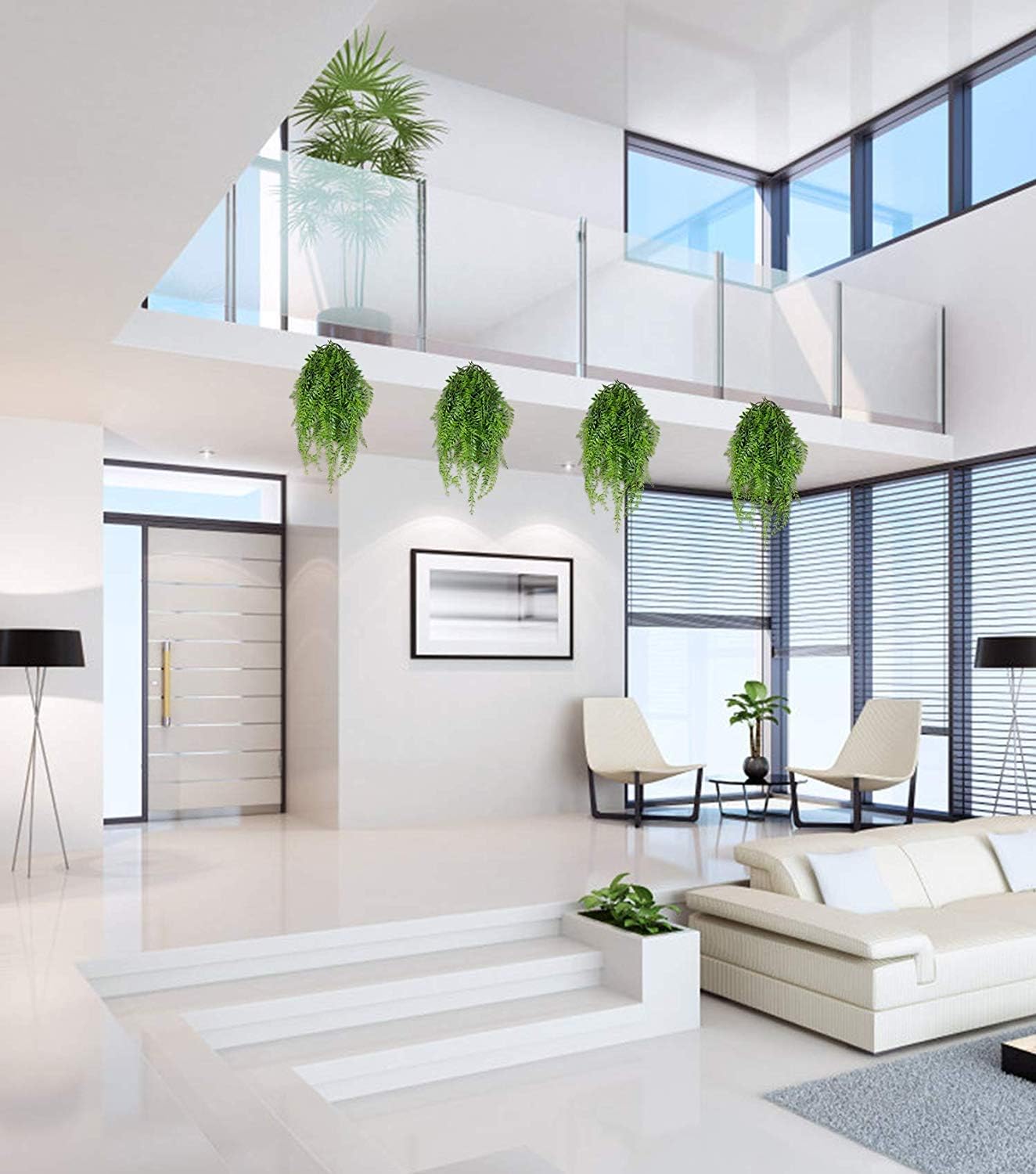 Artificial Monstera Deliciosa Plant 21 Inch, Fake Tropical Palm Tree Faux Greenery Leaves Plants for Indoor Outdoor Home Office Garden Houseplants Decor Wedding Party DIY Decoration - 1 Pack