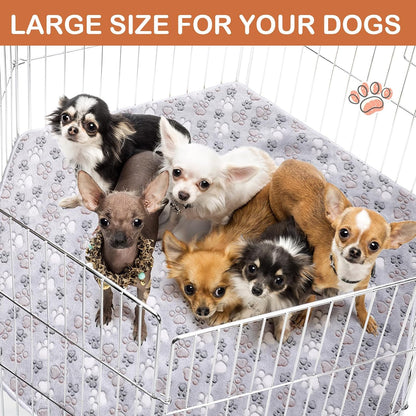 4 Pcs 47" Guinea Playpen Pad Reusable Dog Liner, Dark Gray, Paw