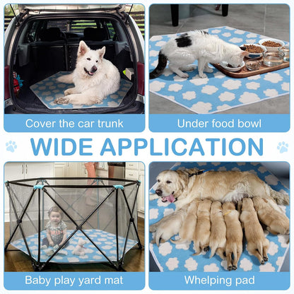 4 Pcs 47" Guinea Playpen Pad Reusable Dog Liner, Dark Gray, Paw