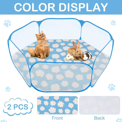 4 Pcs 47" Guinea Playpen Pad Reusable Dog Liner, Dark Gray, Paw