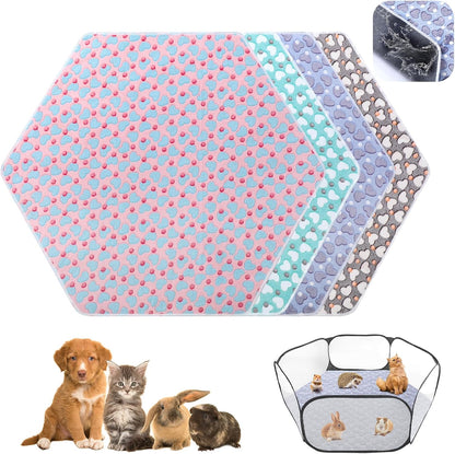 4 Pcs 47" Guinea Playpen Pad Reusable Dog Liner, Dark Gray, Paw