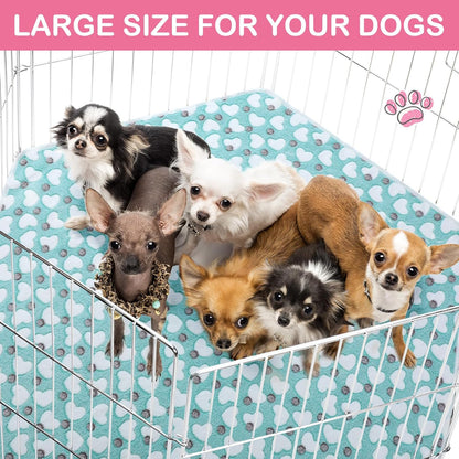 4 Pcs 47" Guinea Playpen Pad Reusable Dog Liner, Dark Gray, Paw