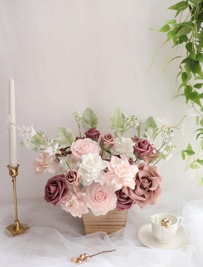 Artificial Flowers 25pcs Cream Gardenia Flowers with Stem for Wedding Flowers Centerpieces Bridal Shower Baby Shower Decorations DIY Wedding Bouquets Party Floral Arrangements