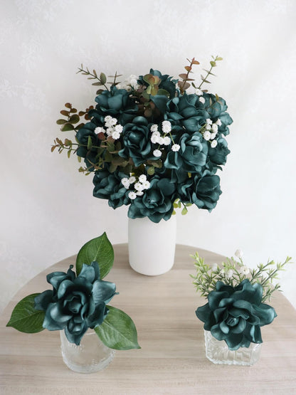 Artificial Flowers 25pcs Cream Gardenia Flowers with Stem for Wedding Flowers Centerpieces Bridal Shower Baby Shower Decorations DIY Wedding Bouquets Party Floral Arrangements