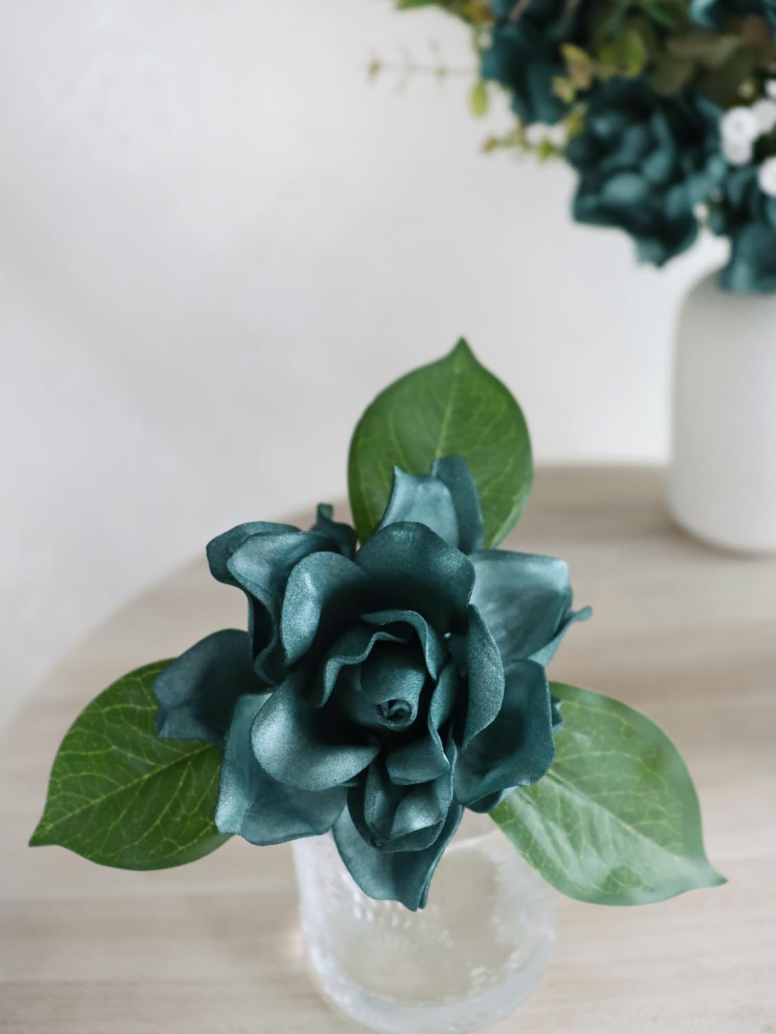 Artificial Flowers 25pcs Cream Gardenia Flowers with Stem for Wedding Flowers Centerpieces Bridal Shower Baby Shower Decorations DIY Wedding Bouquets Party Floral Arrangements