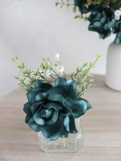 Artificial Flowers 25pcs Cream Gardenia Flowers with Stem for Wedding Flowers Centerpieces Bridal Shower Baby Shower Decorations DIY Wedding Bouquets Party Floral Arrangements