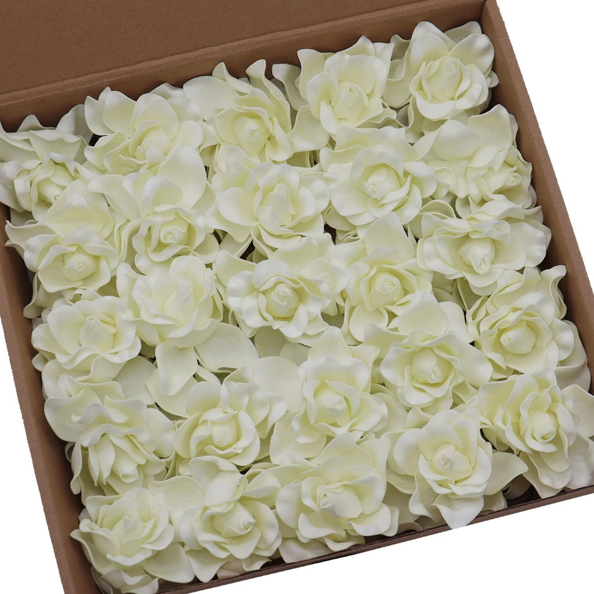 Artificial Flowers 25pcs Cream Gardenia Flowers with Stem for Wedding Flowers Centerpieces Bridal Shower Baby Shower Decorations DIY Wedding Bouquets Party Floral Arrangements
