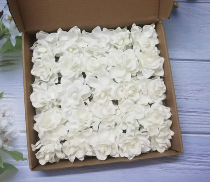 Artificial Flowers 25pcs Cream Gardenia Flowers with Stem for Wedding Flowers Centerpieces Bridal Shower Baby Shower Decorations DIY Wedding Bouquets Party Floral Arrangements