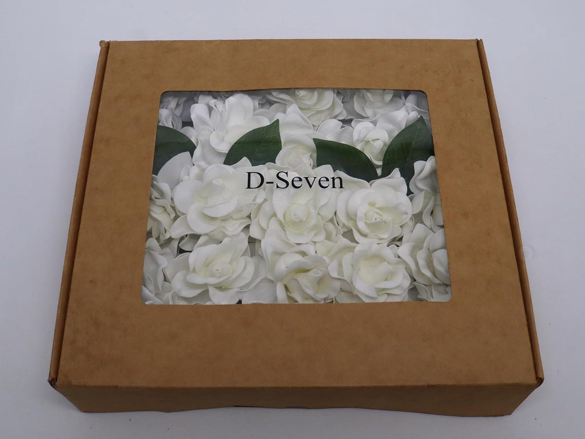Artificial Flowers 25pcs Cream Gardenia Flowers with Stem for Wedding Flowers Centerpieces Bridal Shower Baby Shower Decorations DIY Wedding Bouquets Party Floral Arrangements