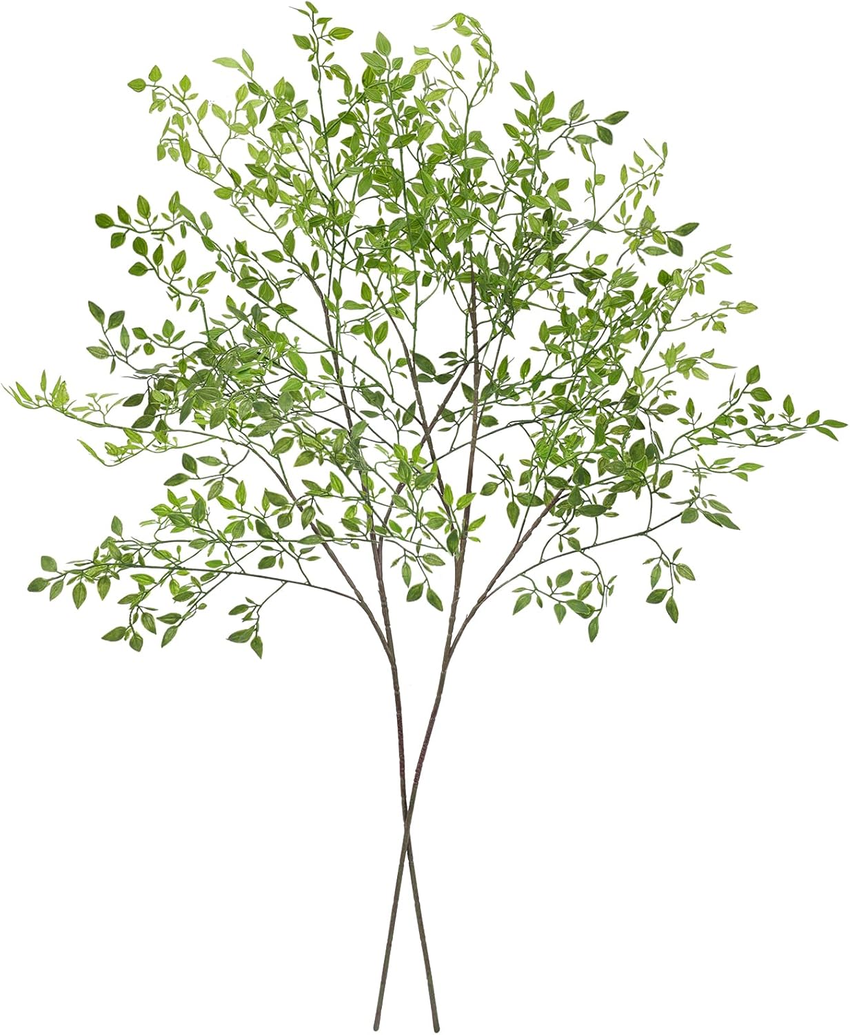 Artificial Plants 2PCS 43.3 Inch Green Nandina Tall Plants for Wedding Shop Garden Office Home Décor Greenery Stems Fake Branches for Vase Indoor