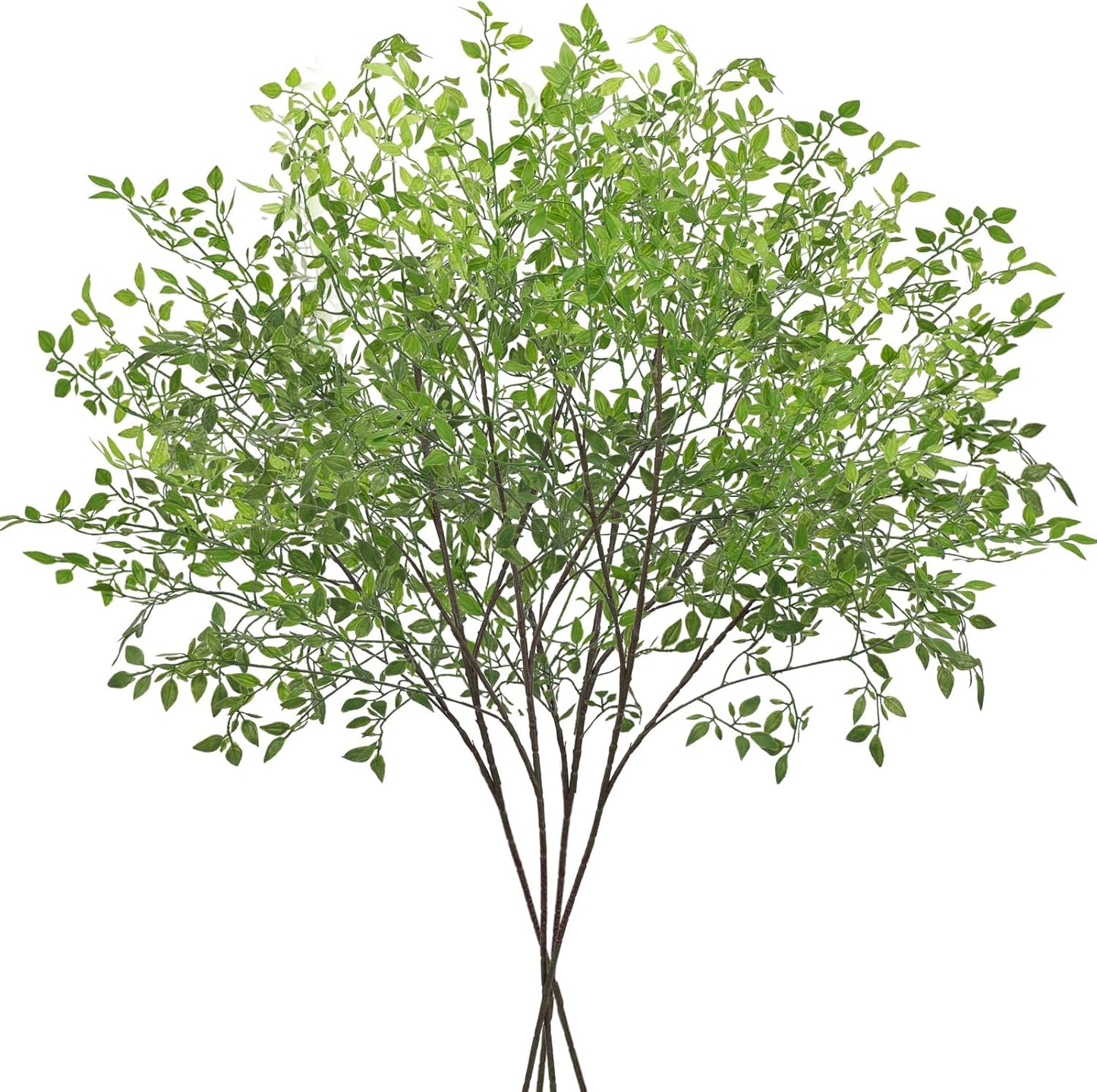 Artificial Plants 2PCS 43.3 Inch Green Nandina Tall Plants for Wedding Shop Garden Office Home Décor Greenery Stems Fake Branches for Vase Indoor