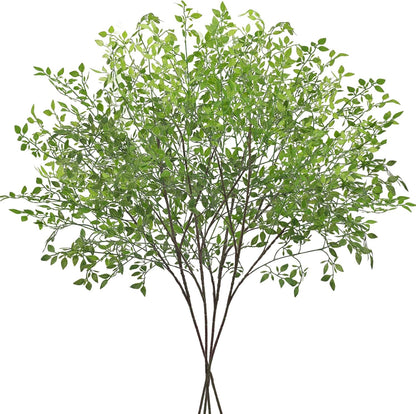 Artificial Plants 2PCS 43.3 Inch Green Nandina Tall Plants for Wedding Shop Garden Office Home Décor Greenery Stems Fake Branches for Vase Indoor