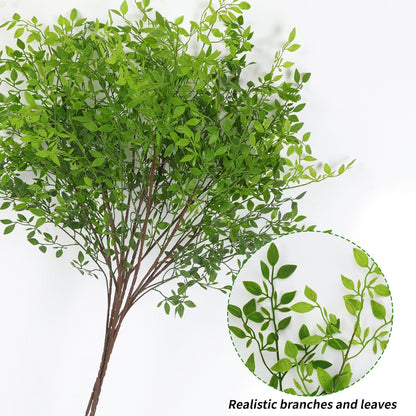 Artificial Plants 2PCS 43.3 Inch Green Nandina Tall Plants for Wedding Shop Garden Office Home Décor Greenery Stems Fake Branches for Vase Indoor