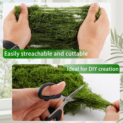 Artificial Moss for Crafts, 5.3OZ Fake Green Moss for Potted Plants, Faux Moss Decor for DIY Decorative, Walls,Table Centerpieces Decor Fairy Garden Model Making (150g)