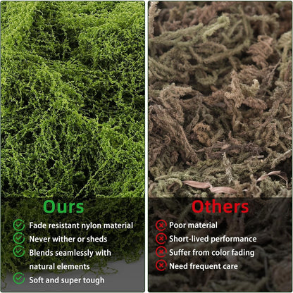 Artificial Moss for Crafts, 5.3OZ Fake Green Moss for Potted Plants, Faux Moss Decor for DIY Decorative, Walls,Table Centerpieces Decor Fairy Garden Model Making (150g)