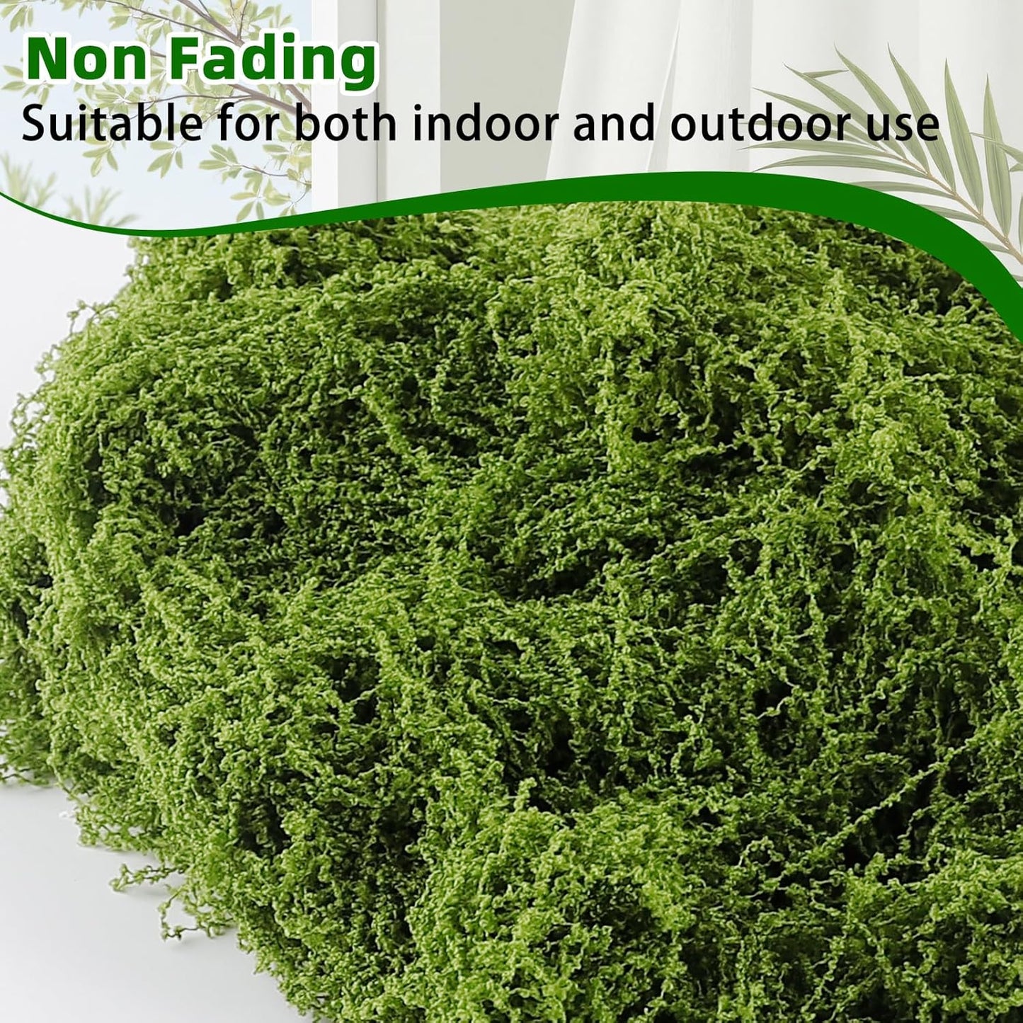 Artificial Moss for Crafts, 5.3OZ Fake Green Moss for Potted Plants, Faux Moss Decor for DIY Decorative, Walls,Table Centerpieces Decor Fairy Garden Model Making (150g)