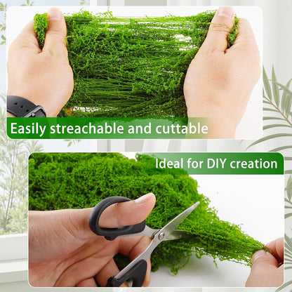 Artificial Moss for Crafts, 5.3OZ Fake Green Moss for Potted Plants, Faux Moss Decor for DIY Decorative, Walls,Table Centerpieces Decor Fairy Garden Model Making (150g)