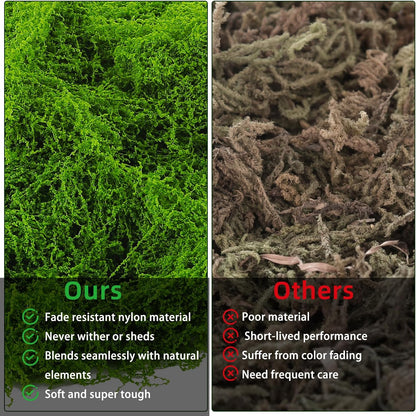 Artificial Moss for Crafts, 5.3OZ Fake Green Moss for Potted Plants, Faux Moss Decor for DIY Decorative, Walls,Table Centerpieces Decor Fairy Garden Model Making (150g)