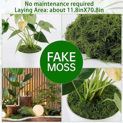 Artificial Moss for Crafts, 5.3OZ Fake Green Moss for Potted Plants, Faux Moss Decor for DIY Decorative, Walls,Table Centerpieces Decor Fairy Garden Model Making (150g)