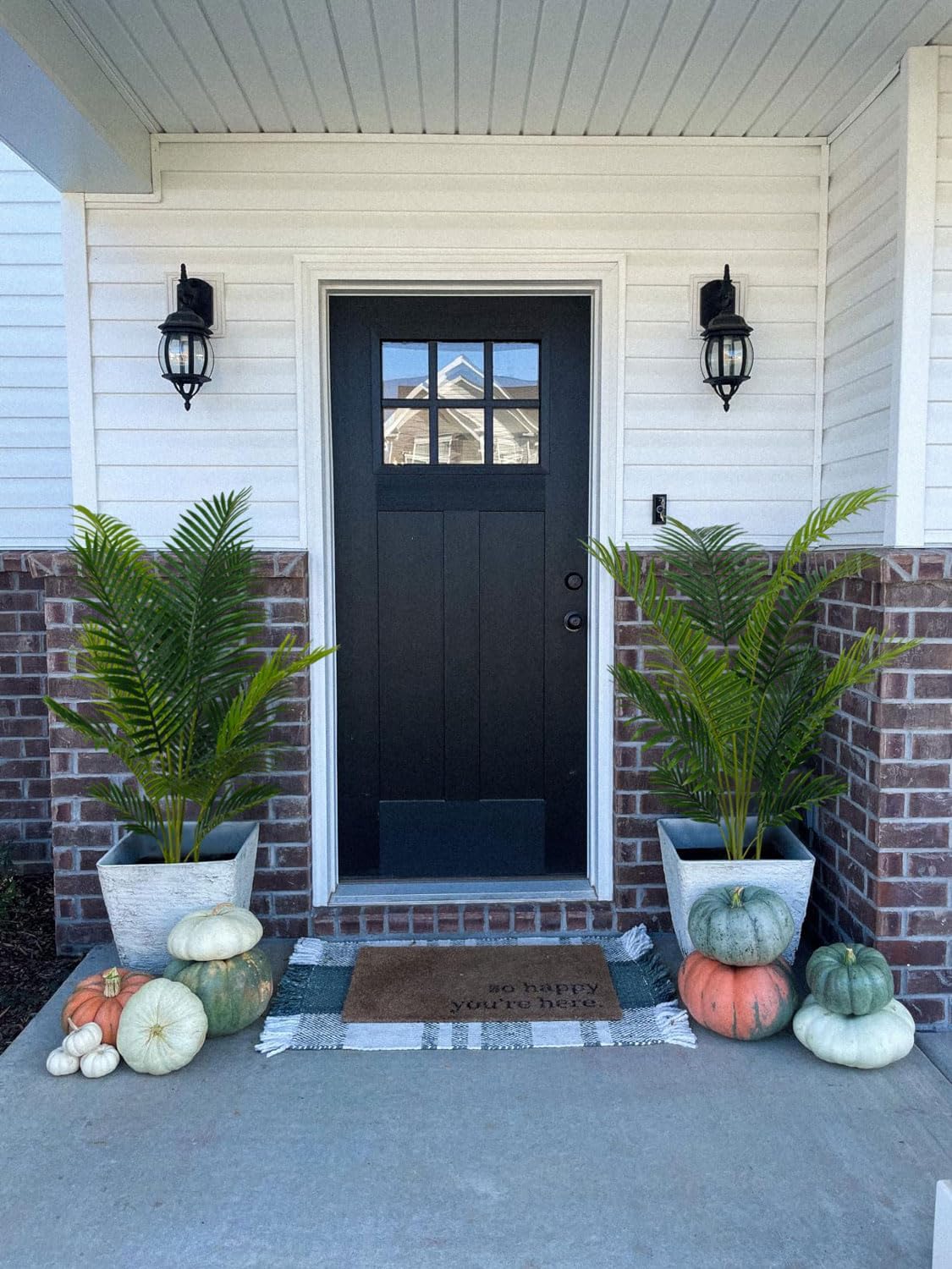 5ft Artificial Palm Tree for Home Decor, 5 Feet Faux Plant Fake Silk Tropical Kentia Areca Trees with Pot for Indoor Outdoor House Living Room Office Porch Garden (5 ft Tall) - Set of 2 Pack