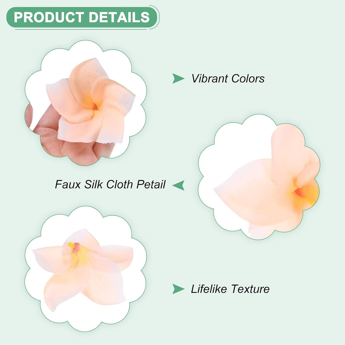 30-Pack Artificial Plumeria Flowers 3.9"/ 10cm, Sunset Red