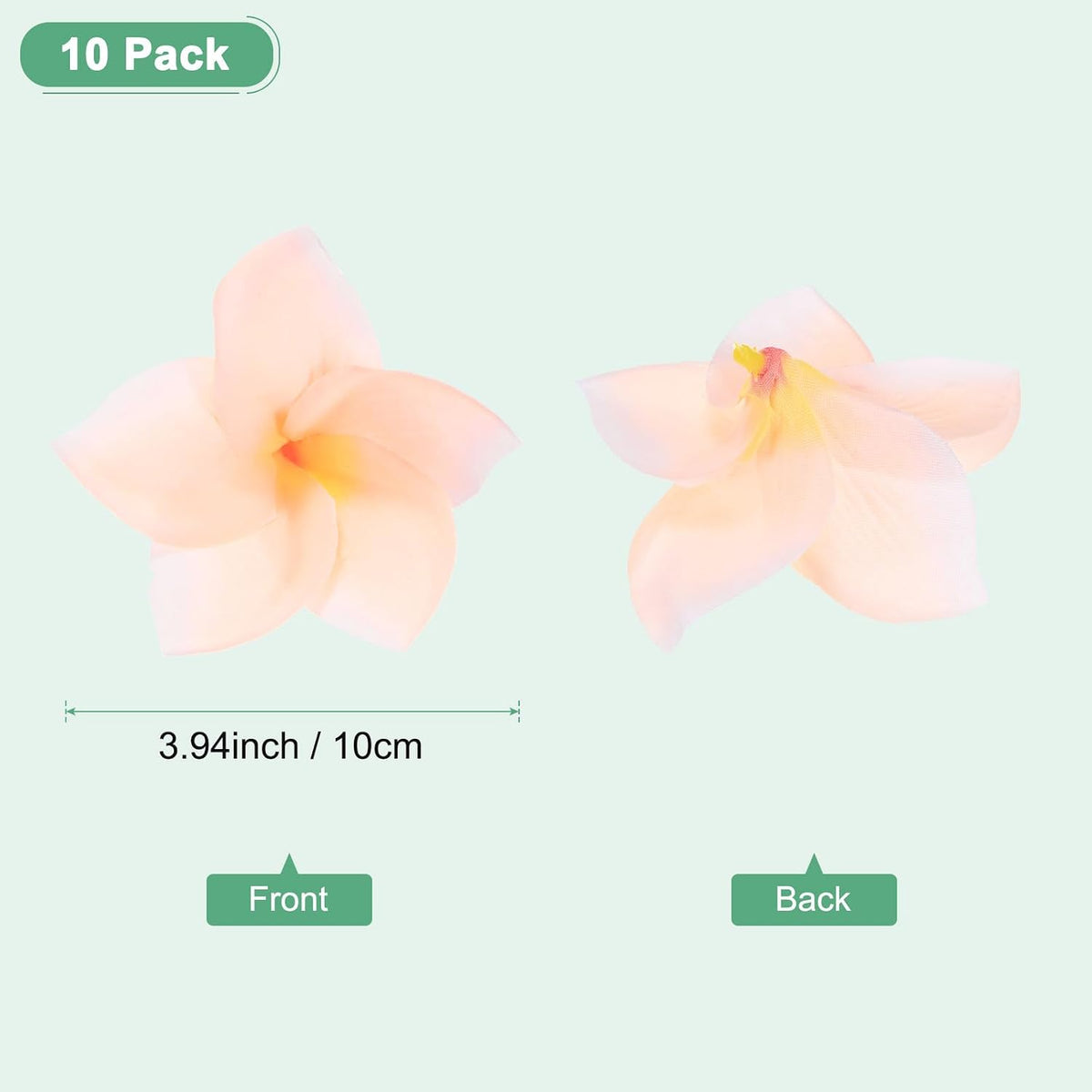 30-Pack Artificial Plumeria Flowers 3.9"/ 10cm, Sunset Red