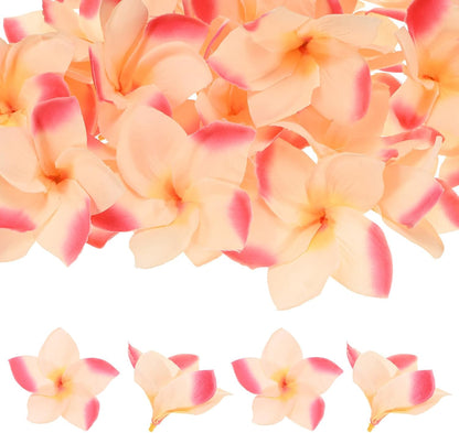 30-Pack Artificial Plumeria Flowers 3.9"/ 10cm, Sunset Red