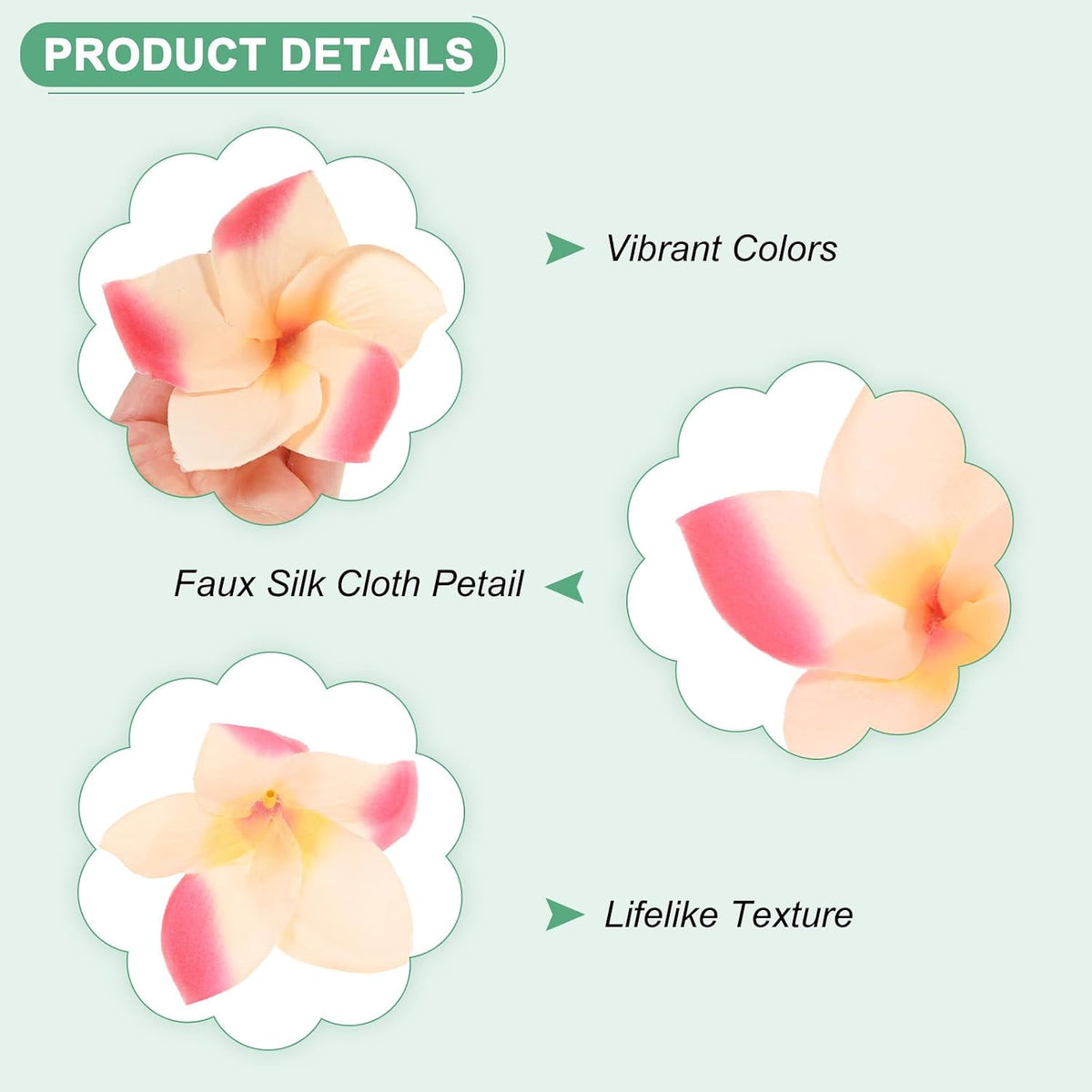 30-Pack Artificial Plumeria Flowers 3.9"/ 10cm, Sunset Red