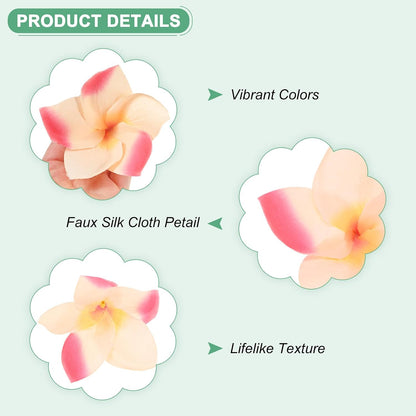 30-Pack Artificial Plumeria Flowers 3.9"/ 10cm, Sunset Red