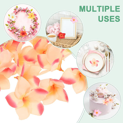 30-Pack Artificial Plumeria Flowers 3.9"/ 10cm, Sunset Red