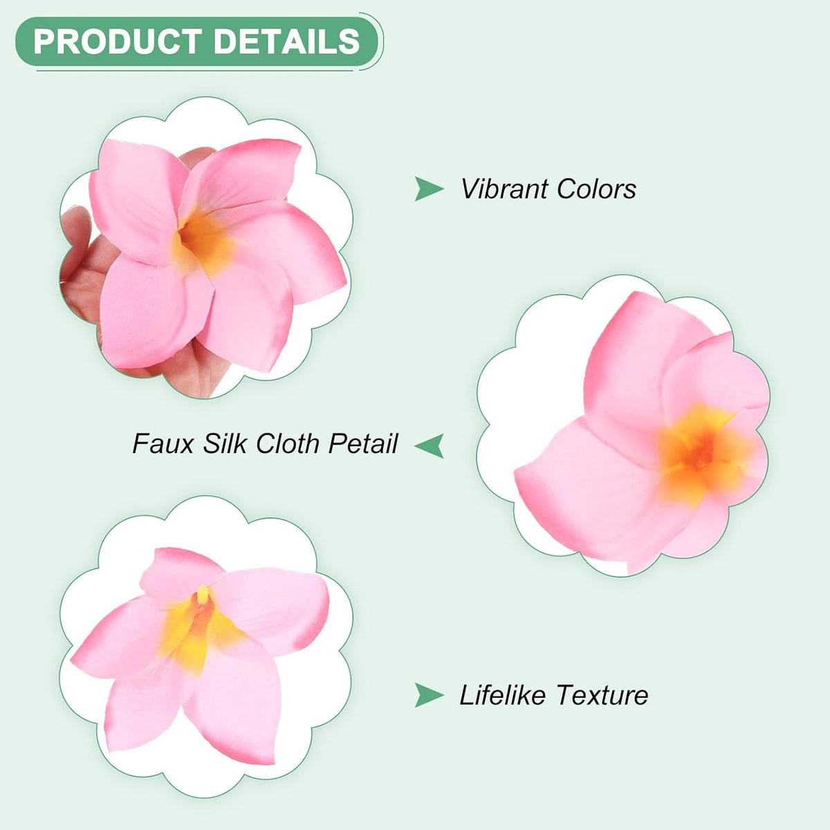 30-Pack Artificial Plumeria Flowers 3.9"/ 10cm, Sunset Red