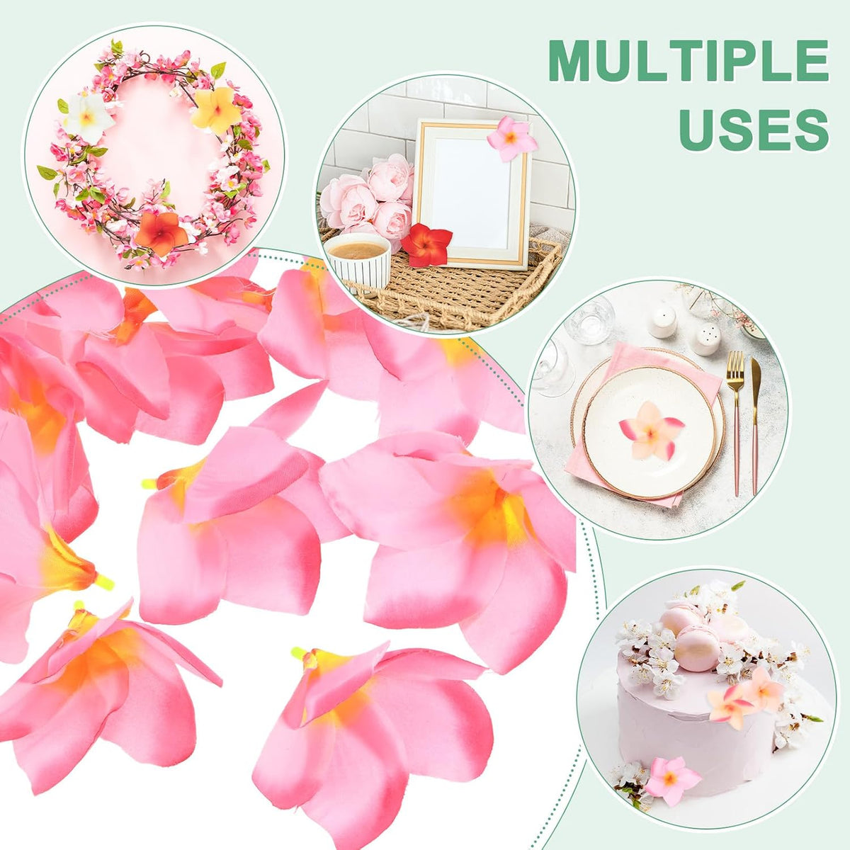 30-Pack Artificial Plumeria Flowers 3.9"/ 10cm, Sunset Red